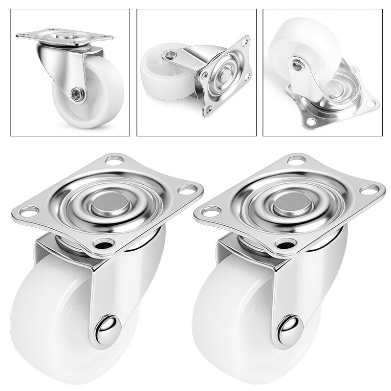 HOWDIA 1 Inch Swivel Caster Wheels with Rubber Base & Ball Bearing | 360Â° Rotatable Trolley Wheels for Furniture, Tables, Cabinets | Non-Marking Design, 8-Pack Heavy-Duty Casters with Smooth Rolling - Image 5